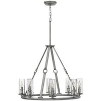 Dakota 8 Light Multi Arm Chandelier Antique Nickel Finish, E14 - Antique Nickel