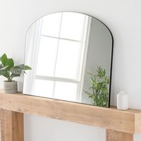 Simple Arched Plain Mantle Mirror - Black