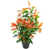 Leaf Realistic Red Robin Artificial Ficus Tree Plant - Photinia Red Green