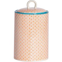 Hand-Printed Kitchen Canister - 1 Litre - Orange