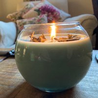 Sea Kelp and Driftwood Scented Organic Wax Bowl Candle - Sea Green