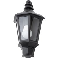 Litecraft, Perry Outdoor Half Lantern Wall Light - Black Litecraft, Perry Outdoor Half Lantern Wall Light - Black