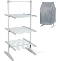 Igenix 3 Tier Heated Clothes Airer With Cover - Silver