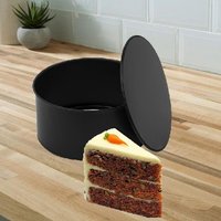 Wham 8 Inch Loose Bottom Round Cake Tin Deep Non Stick Baking Tin 19.5 x 8.5cm - Black