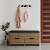 Cove Modern Shoe Storage Bench - Dark Oak Effect