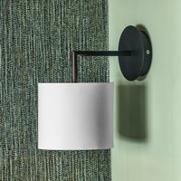 Contemporary Wall Light With Drum Lampshade - White and Black