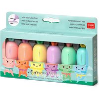 Set of 6 Carrate Team Carrot Shaped Mini Highlighters - Pastel