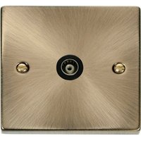 Antique Brass Single Isolated Coaxial Socket - Antique Brass
