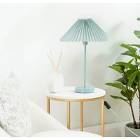 Akira Fabric Pleated Shade Slim Table Lamp - Blue