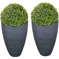 Elegant Tall Garden Planters - Black / 28cm / 43cm