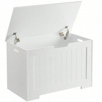 VASAGLE Storage Bench with Safety Hinges - White