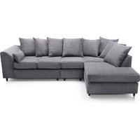 Large Right Corner Jumbo Cord Sofa - Grey
