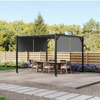 3*3m Outdoor Pergola with Retractable Canopy - Light Grey
