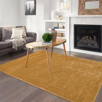 Super Soft Fluffy Thick Pile Shimmer Shaggy Area Rugs - Gold / Medium / 3.9kg