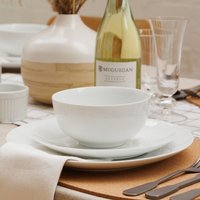 Mikasa Chalk 12-Piece Porcelain Dinner Set, White - White
