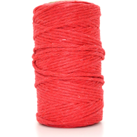 Premium Red Macrame Cord Twine 3mm x 50m Natural Cotton Craft Rope Reel - Red / 5mm / 50mm