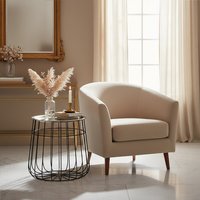 Templar Silver And Black Wire Detail Side Table - Silver