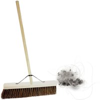 36" Bassine Long Handle Hard Bristle Sweeping Broom For Dust and Debris - Brown