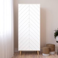 Dixie 2 Door Wardrobe - White/Dusty Grey
