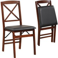 High Back Kitchen Chairs Set of 2 - Brown