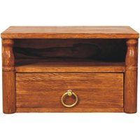 Solid Wood Turned Pillar Wall Nightstand - Tiger Oak