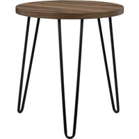 Owen retro round end table - Walnut