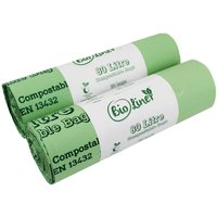 BioLiner 80 Litre Compostable Bags for Swing Bins & Dustbins - Green / 2