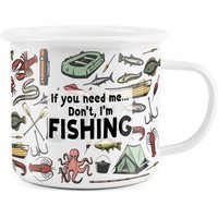 Fishing Enamel Mug - Black