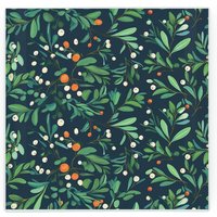 Botanical Mistletoe Christmas Hot Pot Stand - Heat Resistant Non-Slip Glass Trivet