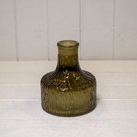 Olive Green Decorative Glass Bottle - Olive