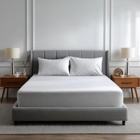 Snug City Luxury 200TC Soft Touch Fitted Sheet Bed Linen 40cm Extra Deep Skirt in White | Size: Double