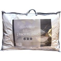 Casabella Duck Feather & Down Pillows - Pack of 2 - Bright White
