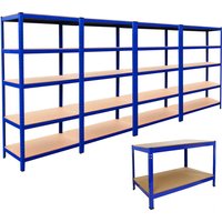 4x T Rax 90 x 45 x 180cm Racks and Workbench - Blue