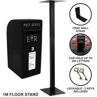 Black Royal Mail Post Box with Stand - Black