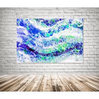 Countryside Blue Wilderness Graphic Art on Canvas - Blue / 46cm