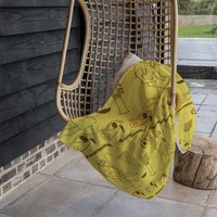 Pattern Of Egyptian Hieroglyphics Blanket - Yellow