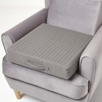 Homescapes Quilted Armchair Booster Cushion Removable Cover - Charcoal