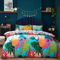 Tropical Palm Duvet Cover Set - Multicolour / Single