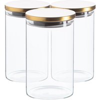 Scandi Storage Jars with Metallic Lids - 1 Litre - Gold / 3