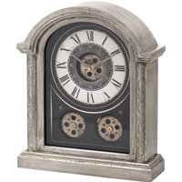 Vintage Timepiece Mechanism Mantle Clock - Silver
