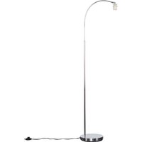 Modern Designer Style Polished Chrome Curved Stem Floor Lamp Base - Silver