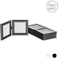 Folding 2 Photo Frames - 4 x 4" - Pack of 5 - Black