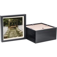 3D Box Photo Frame - 10x10" with 8x8" Mount - Pack of 5 - Black/Ivory
