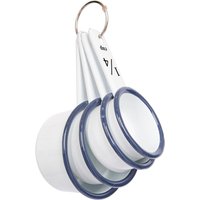 White Enamel Measuring Cups Set - 4pc - Blue