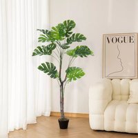 Artificial Monstera Deliciosa Tree in Pot - Green / 170cm