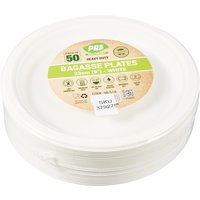 Pack of 50 Bagasse Plates 23cm - White