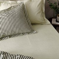 Hebden Melange Stripe Fitted Sheet - Black / Single
