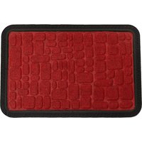 Stone design Door Mats - Red