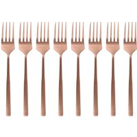 Stainless Steel Metallic Coloured Cake Forks - Copper / 8