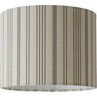 Hallie Small Linen Stripe Pattern Ceiling Drum Lamp Shade - Neutral